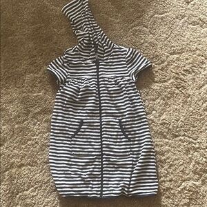 Old Navy Black and White Striped Kids Casual Dress